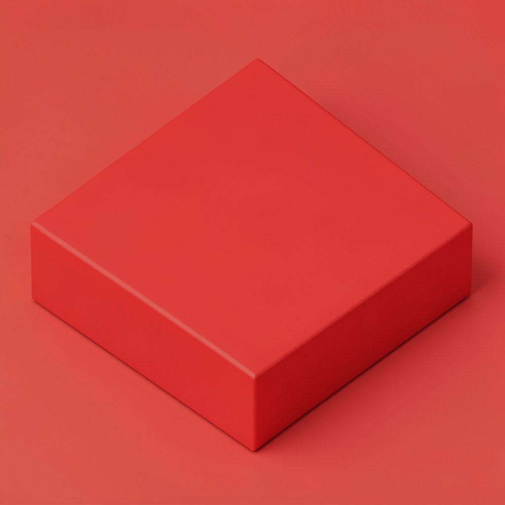 Isometric 3D render of a slim laptop in soft red and white tones