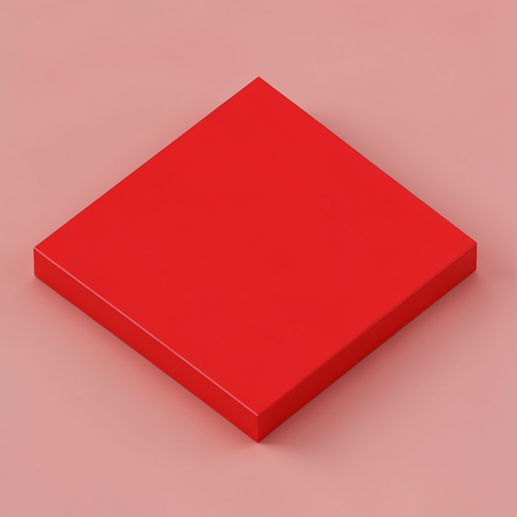 Isometric 3D render of a video play scene with monitor and headphones, dusty red tones